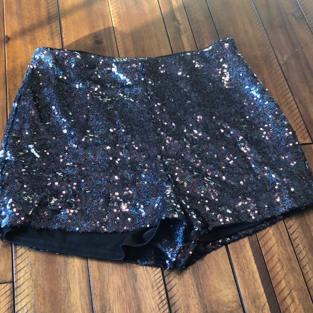 Black Sequins Shorts